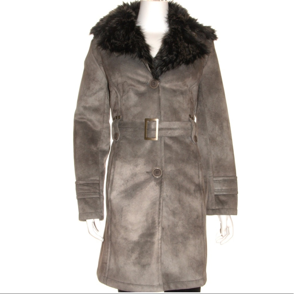 UltraFaux Suede Belted Trench Coat